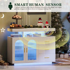 39Wide Sideboard With LED Light - N/A