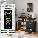39Wide Sideboard With LED Light - N/A