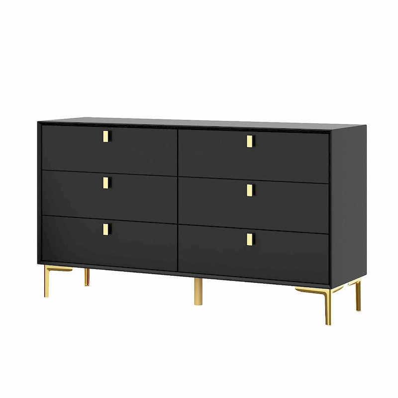 6 Drawers Storage Dresser Mid Century Chest of Drawer Sideboard