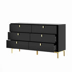 6 Drawers Storage Dresser Mid Century Chest of Drawer Sideboard