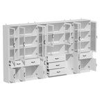 78.7 Modular White Curio Bookcase Cabinet w/Glass Doors Buffet Display