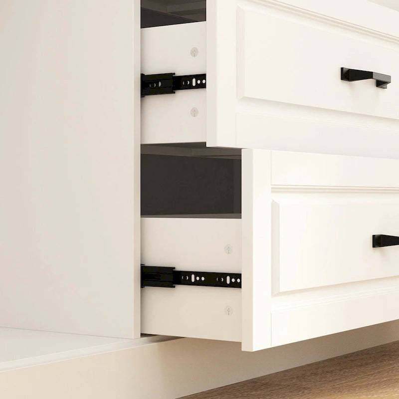 78.7 Modular White Curio Bookcase Cabinet w/Glass Doors Buffet Display