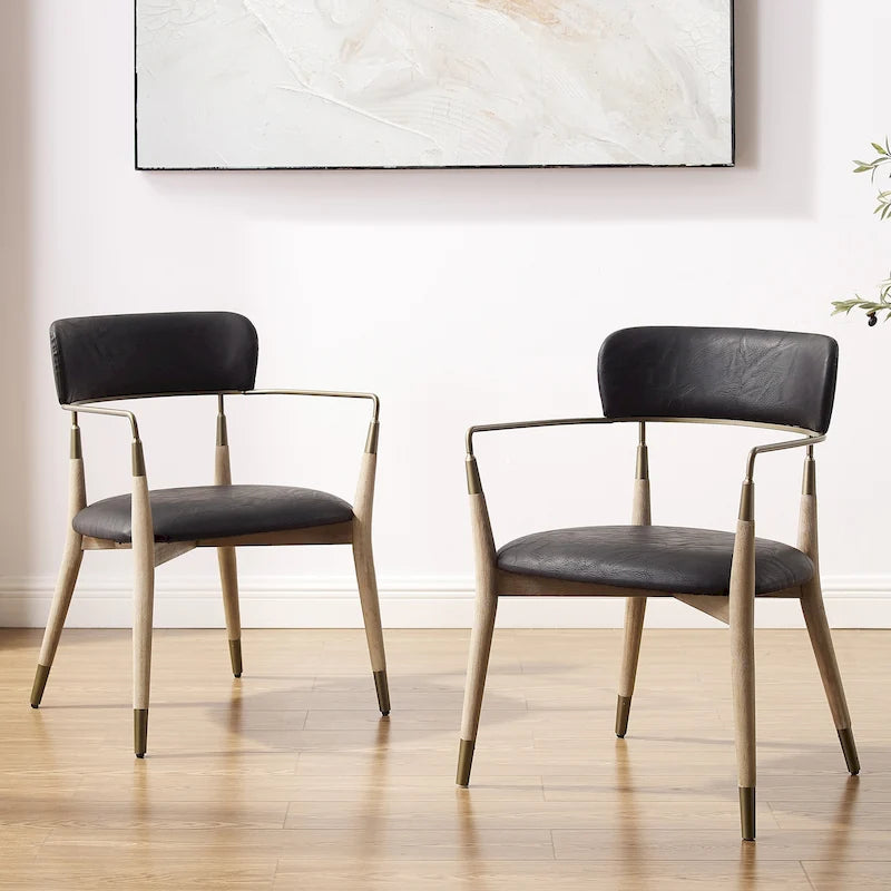 Art Leon Mid-century Solid Wood Accent Dining Chair (Set of 2)