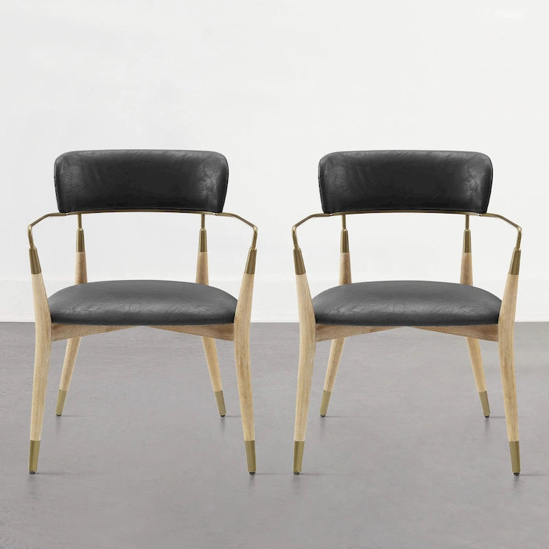 Art Leon Mid-century Solid Wood Accent Dining Chair (Set of 2)