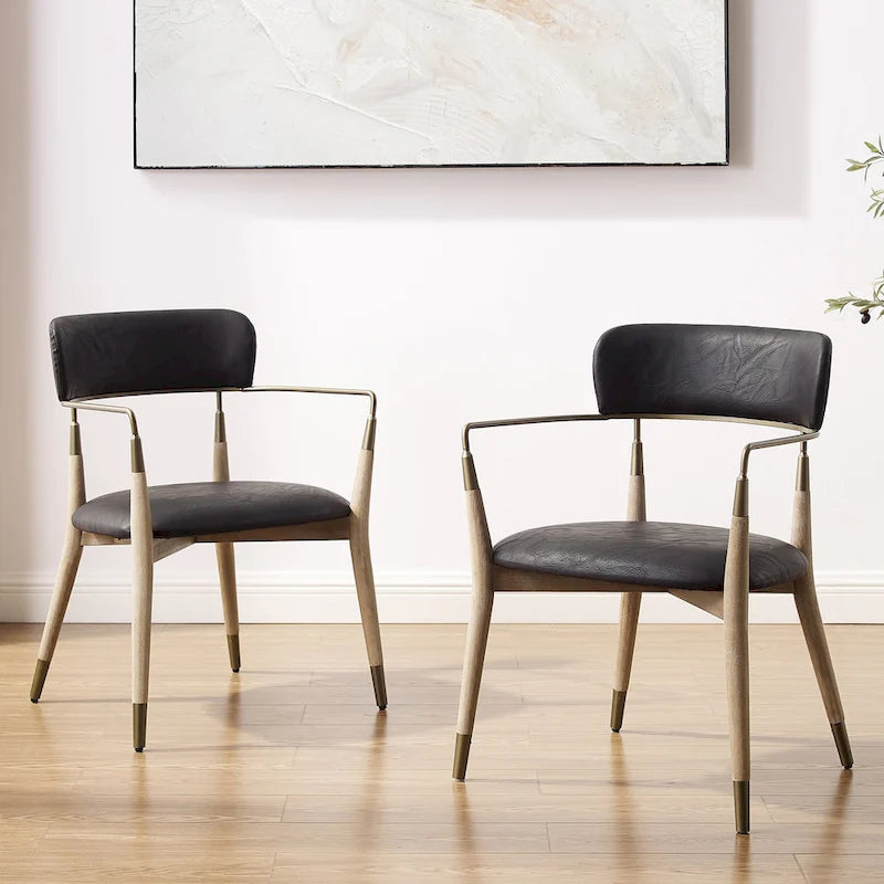 Art Leon Mid-century Solid Wood Accent Dining Chair (Set of 2)