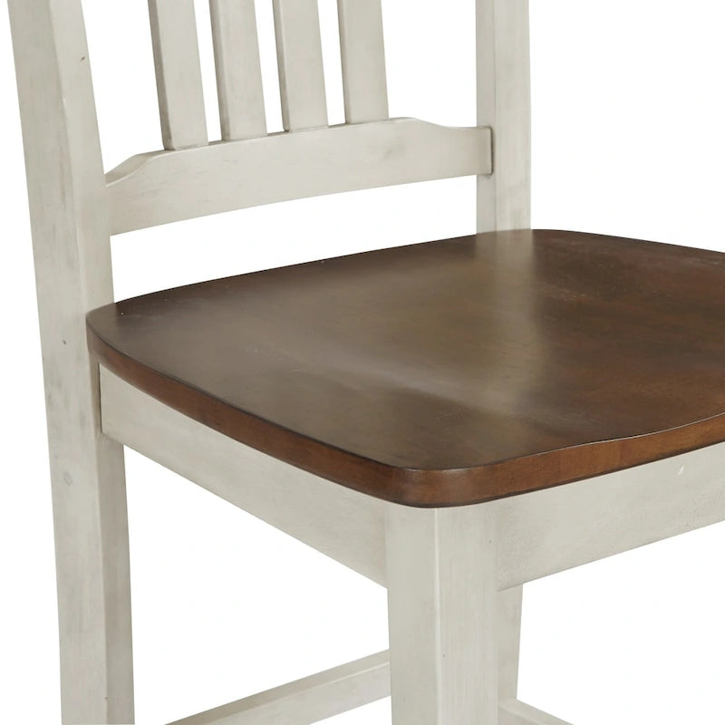 The Gray Barn Simmons Antique White and Brown 5-piece Dining Set