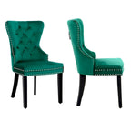 Grandview Tufted Upholstered Dining Chair (Set of 2) with Nailhead Trim and Ring Pull