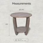 COZAYH Set of 2 Rustic Farmhouse end Table with Storage Shelf, French Country Accent Side Table , Vintage Grey Finish