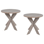 COZAYH Set of 2 Rustic Farmhouse end Table with Storage Shelf, French Country Accent Side Table , Vintage Grey Finish