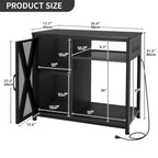 Moasis Aquarium Stand with Power Outlets and 7 Color RGB Light,Fish Tank Stand with Storage Cabinet