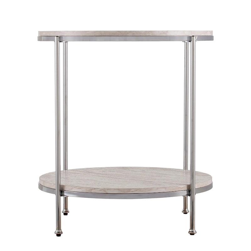 SEI Furniture Henderson Round Faux Marble Side Table