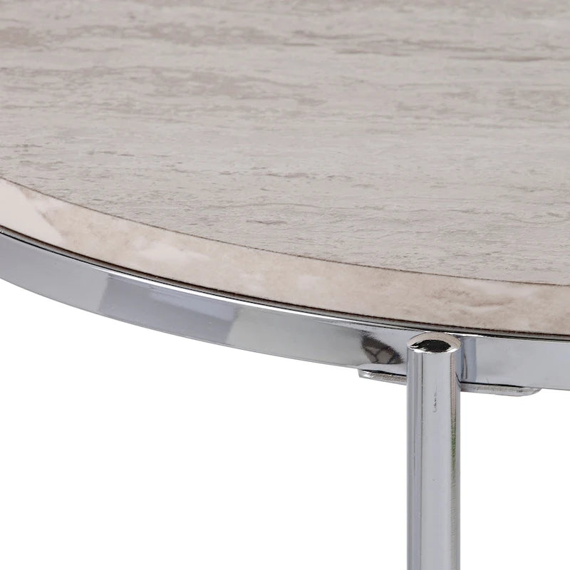 SEI Furniture Henderson Round Faux Marble Side Table