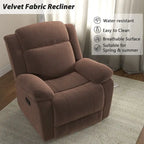 Manual Recliner Chair with Overstuffed Arm and Back