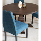 Roundhill Furniture Kohland 5-piece Dining Set, Pedestal Round Table with 4 Stylish Chairs