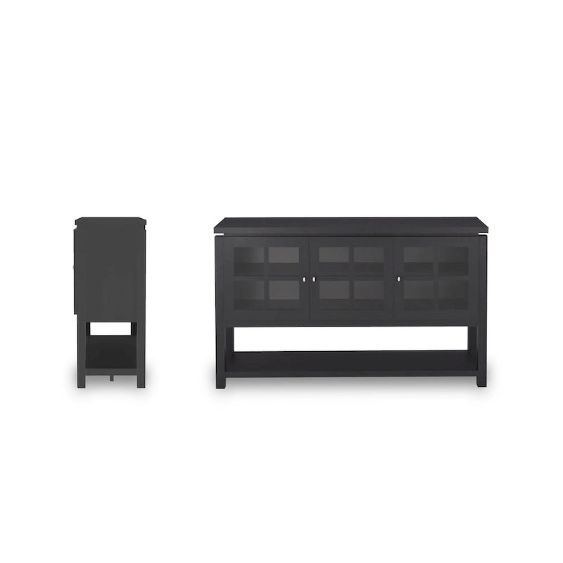 DH BASIC Modern Farmhouse 59 Windowpane Cabinet Buffet by Denhour