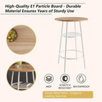 3-Piece Bar Table Set for 2, 2-Tier Round Bistro Dining Table Set