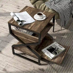 DH BASIC Industrial 17-inch Metal 1-Open Shelf End Table by Denhour