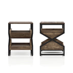 DH BASIC Industrial 17-inch Metal 1-Open Shelf End Table by Denhour