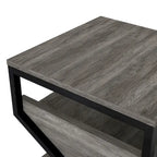 DH BASIC Industrial 17-inch Metal 1-Open Shelf End Table by Denhour