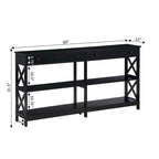 Convenience Concepts Oxford 2 Drawer 60 inch Console Table with Shelves