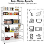 5 Tier Bakers Rack with Storage, Kitchen Stand Micorwave Over Cart