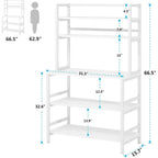 5 Tier Bakers Rack with Storage, Kitchen Stand Micorwave Over Cart