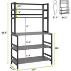 5 Tier Bakers Rack with Storage, Kitchen Stand Micorwave Over Cart