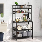 5 Tier Bakers Rack with Storage, Kitchen Stand Micorwave Over Cart