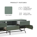 DH BASIC Modern 60-inch 3-Drawer Media Cabinet TV Stand with Cable Hole by Denhour