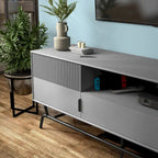 DH BASIC Modern 60-inch 3-Drawer Media Cabinet TV Stand with Cable Hole by Denhour