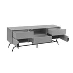 DH BASIC Modern 60-inch 3-Drawer Media Cabinet TV Stand with Cable Hole by Denhour