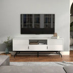 DH BASIC Modern 60-inch 3-Drawer Media Cabinet TV Stand with Cable Hole by Denhour