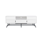 DH BASIC Modern 60-inch 3-Drawer Media Cabinet TV Stand with Cable Hole by Denhour