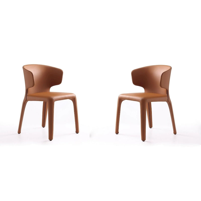 Conrad Cream Faux Leather Dining Chair (Set of 2)