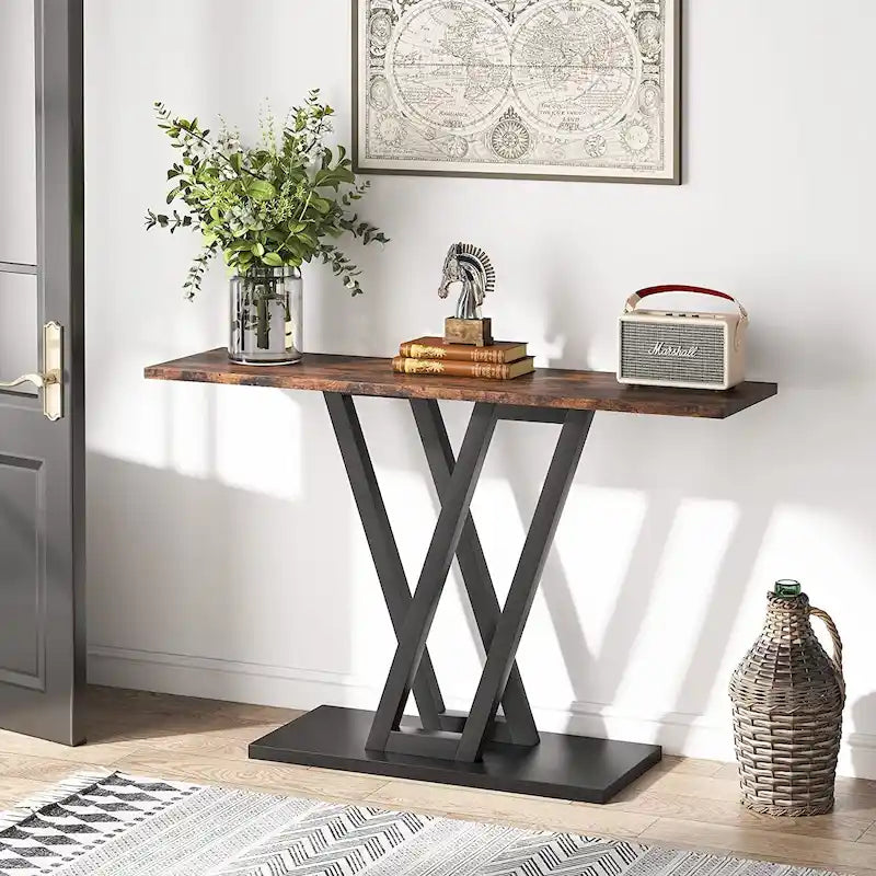 43 Inch Entryway Console Tables, Narrow Sofa Table for Hallway, Living Room