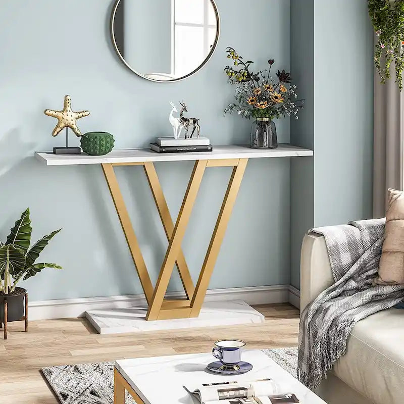 43 Inch Entryway Console Tables, Narrow Sofa Table for Hallway, Living Room