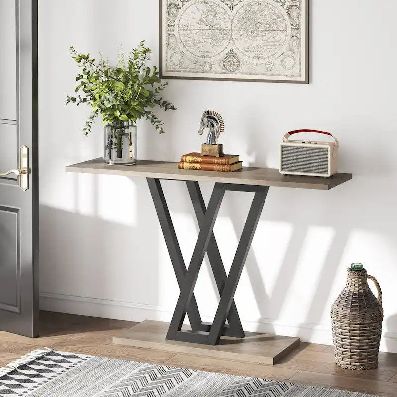 43 Inch Entryway Console Tables, Narrow Sofa Table for Hallway, Living Room