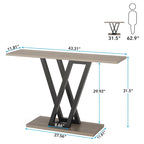43 Inch Entryway Console Tables, Narrow Sofa Table for Hallway, Living Room