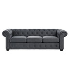 Corvus Aleksis Tufted Chesterfield 3-seater Sofa with Rolled Arms