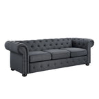 Corvus Aleksis Tufted Chesterfield 3-seater Sofa with Rolled Arms