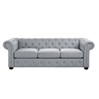 Corvus Aleksis Tufted Chesterfield 3-seater Sofa with Rolled Arms