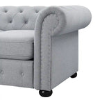 Corvus Aleksis Tufted Chesterfield 3-seater Sofa with Rolled Arms