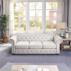 Corvus Aleksis Tufted Chesterfield 3-seater Sofa with Rolled Arms