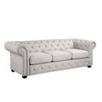 Corvus Aleksis Tufted Chesterfield 3-seater Sofa with Rolled Arms