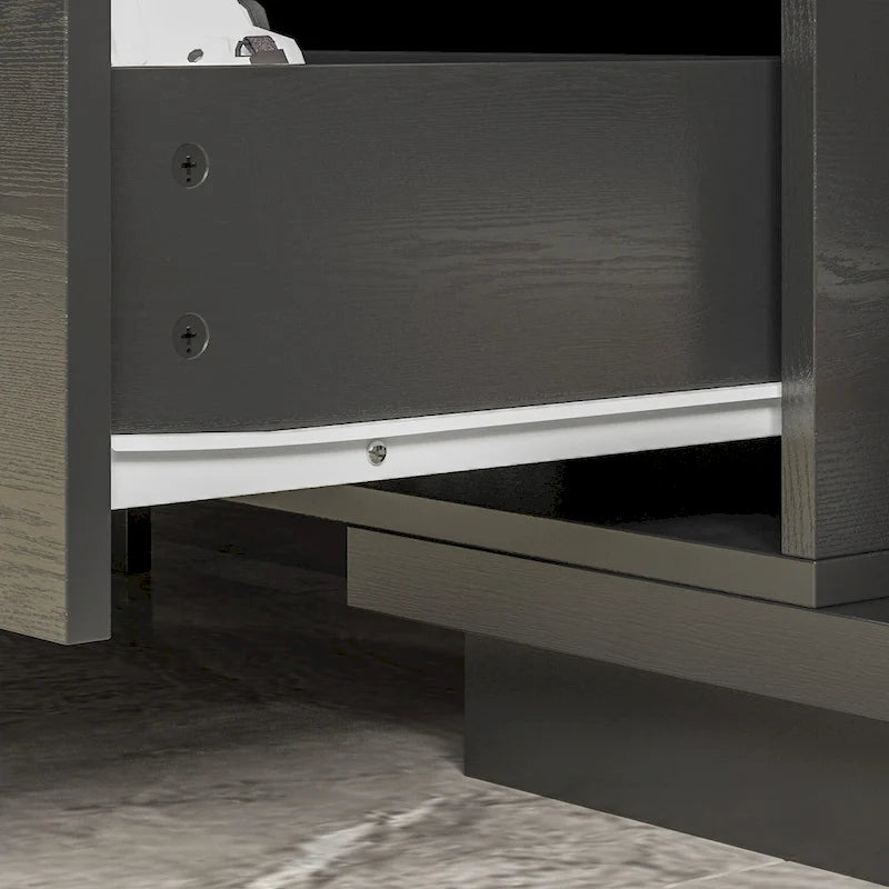 Extendable TV Stand Storage Media Console Modern Entertainment Center