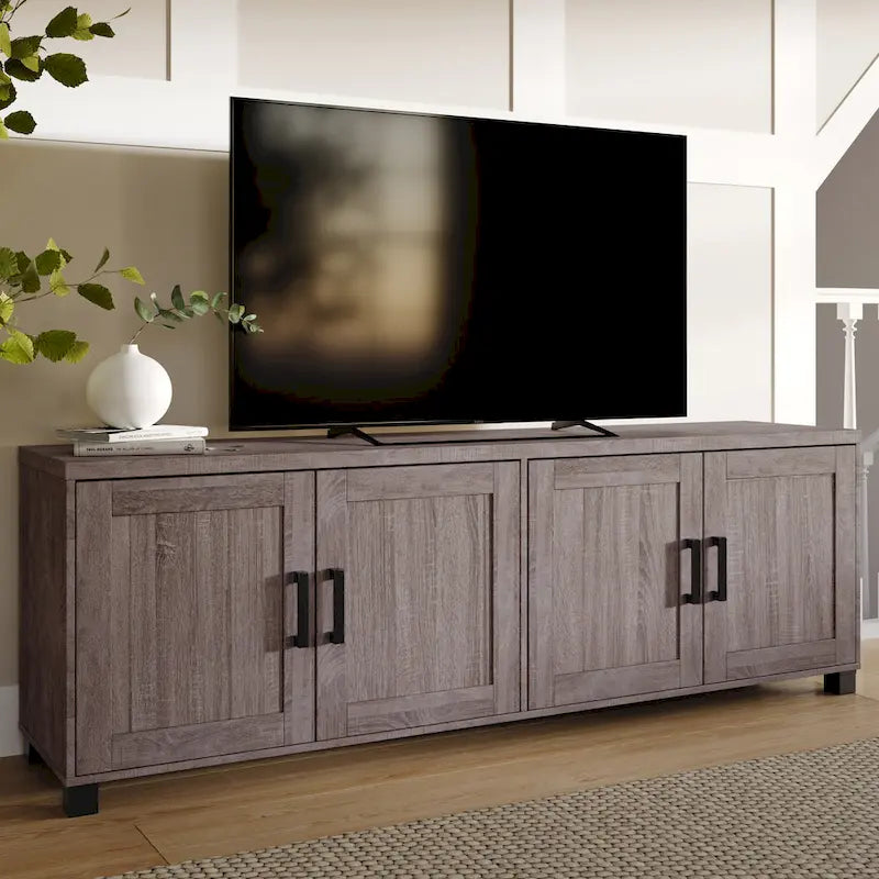 71-Inch Wide TV Stand with Storage Doors, TVs up to 85