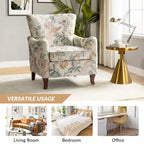 Samouel Modern Floral Upholstered Armchair with Wingback Design by HULALA HOME