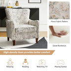 Samouel Modern Floral Upholstered Armchair with Wingback Design by HULALA HOME
