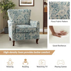 Samouel Modern Floral Upholstered Armchair with Wingback Design by HULALA HOME