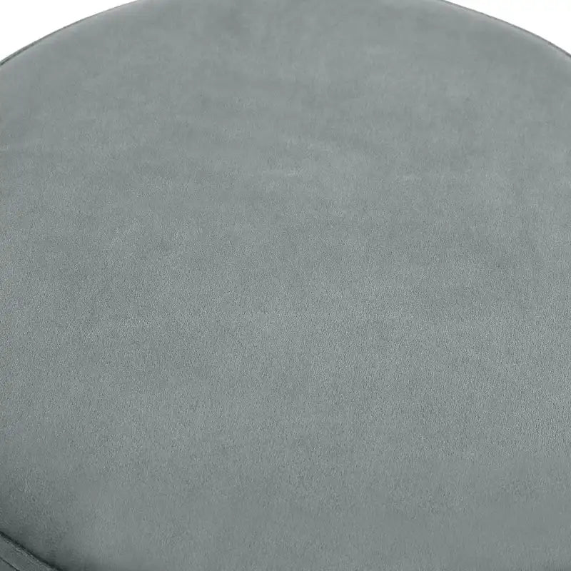 Adeco Round Ottoman Velvet Footrest Stool Modern Padded Seat Footstool
